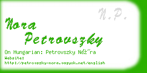 nora petrovszky business card